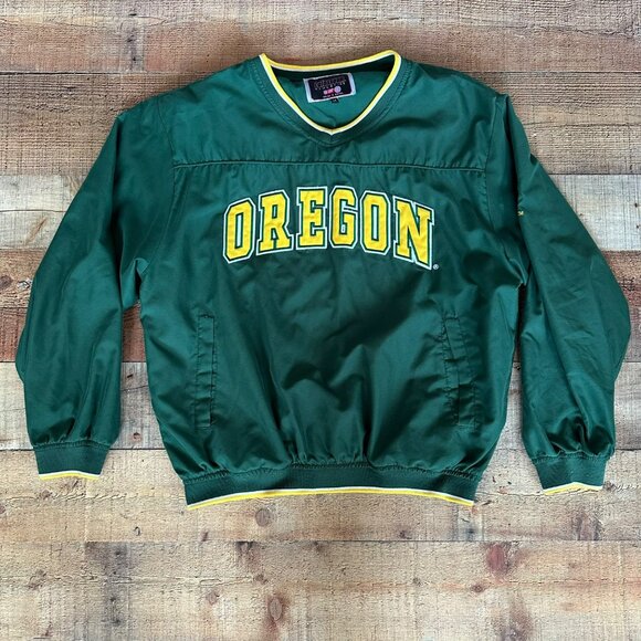 Colosseum Athletics Oregon Pullover Windbreaker Green/Yellow Size M - Picture 1 of 10